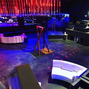 St. Andrew's crosses set up at a BDSM Event for Shrine